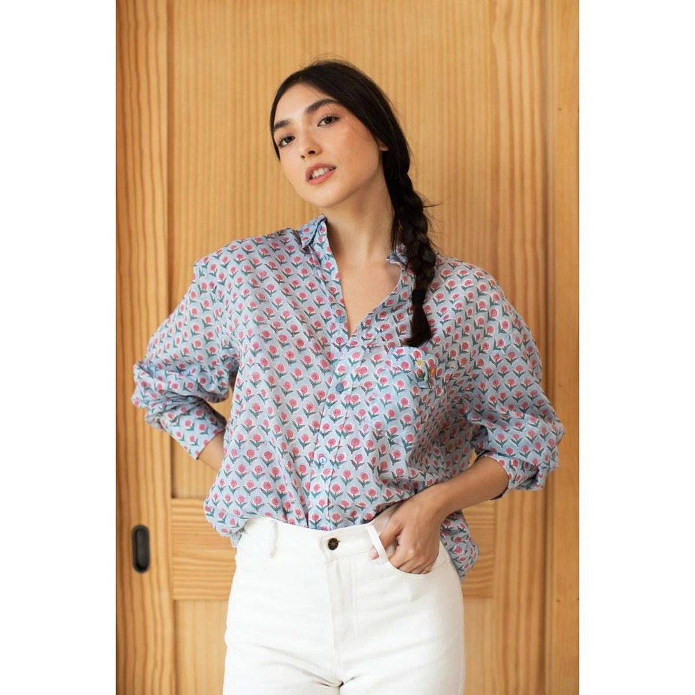 Emerson Fry Ryan Shirt XS Little Frances Rose Floral Cotton Button Up